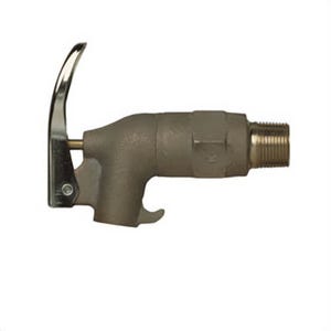 Justrite® 08955 Safety Drum Faucet, 0.8125-27 UNS 2B Inlet, PTFE Seal, Manual Closure, Brass Body