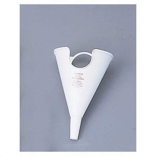 Justrite® 11201 Funnel, For Use with Justrite® 14065/14160 Oval Non-Metallic Safety Can, Polyethylene, White