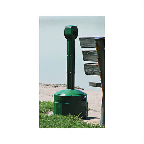 Justrite® 26806G Personal Smoker's Cease-Fire® Medium Duty Cigarette Butt Receptacle, 1 gal Capacity, 30 in H, Polyethylene, Green
