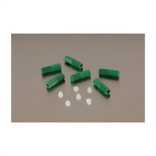 Justrite® 28189 Compression Fitting with Ferrules, For Use with HPLC Poly Manifolds, Resin, Green