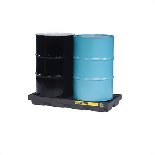 Justrite® 28655 EcoPolyBlend™ Accumulation Center, 2 Drums, 24 gal Spill, 2500 lb Load, 100% Recycled Polyethylene