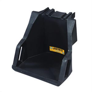 Justrite® 28671 Dispensing Shelf, 19-1/2 in W, Use with EcoPolyBlend™ Drum Management System, Recycled Polyethylene, Black