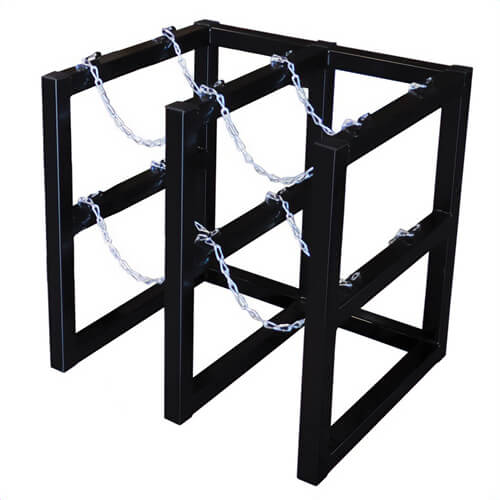 Justrite® 35106 Gas Cylinder Barricade Rack, 4 Capacity, 30 in H x 30 in W x 26 in D, Steel