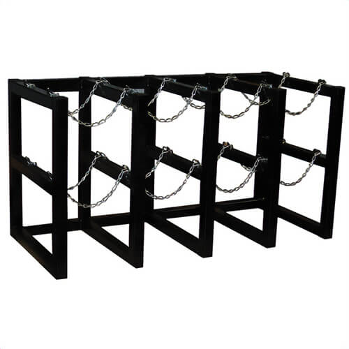 Justrite® 35150 Gas Cylinder Barricade Rack, 8 Capacity, 30 in H x 58 in W x 26 in D, Steel