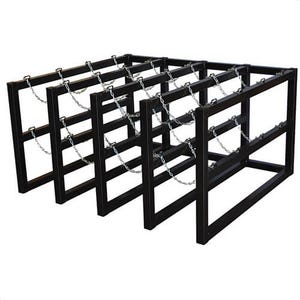 Justrite® 35162 Gas Cylinder Barricade Rack, 16 Capacity, 30 in H x 58 in W x 50 in D, Steel