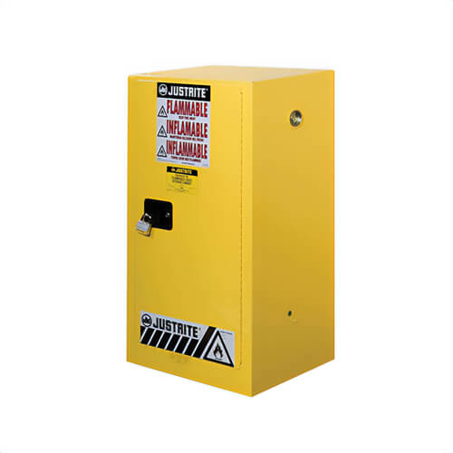 Justrite® 891500 Sure-Grip® EX Compac Flammable Safety Cabinet, 15 gal Capacity, U-Loc™ Handle, Manual Close Door, 1 Doors