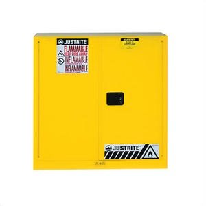 Justrite® 893020 Sure-Grip® EX Classic Flammable Safety Cabinet, 30 gal Capacity, U-Loc™ Handle, 44 in H x 43 in W x 18 in D