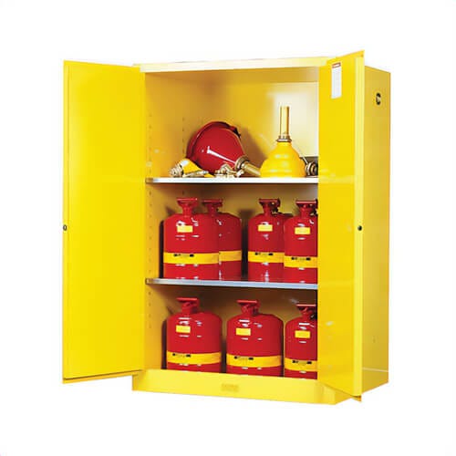Justrite® 899000 Sure-Grip® EX Classic Flammable Safety Cabinet, 90 gal Capacity, U-Loc™ Handle, Manual Close Door, 2 Doors