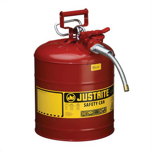 Justrite® 7250220 Type II Safety Can, 5 gal Capacity, 11-3/4 in dia x 17-1/2 in H, Yellow