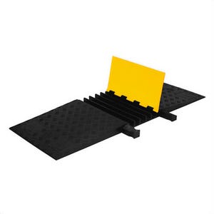 Justrite® YJ5-125-ADA-Y/B 5-Channel Yellow Jacket™ ADA Cable Protector for 1/325 in Lines, Yellow Lid/Black Base