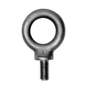 Ken Forging M16-A Fully Threaded Shoulder Pattern Short Shank Eye Bolt, M16x2, 32 mm L Shank, Drop Forged Carbon Steel