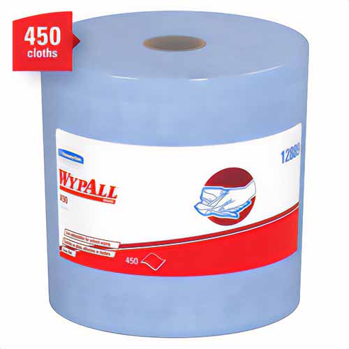 Kimberly Clark* 12889 X90 Low Lint Cleaning Cloth, 12.6 x 11.8 in, 450 Sheets Capacity, Hydroknit*, Denim Blue