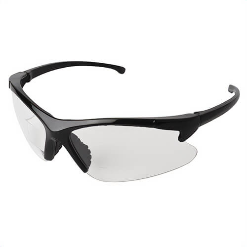 KleenGuard* 20387 V60 30-06* Dual Bi-Focal Lens Reader Safety Glasses, +1.5 Diopter, Clear Lens, Black, Nylon Frame