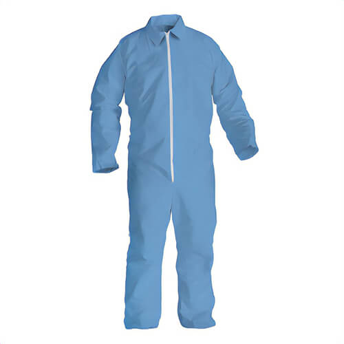 KleenGuard* 45315 A65 Anti-Static Disposable Flame Resistant Coverall, 2XL, Blue, Polyester Spun, 50 to 52 in Chest