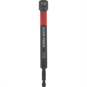 Klein® 12PNDC Magnetic Color-Coded Power Nut Setter, Steel Alloy, Red, 1/2 in