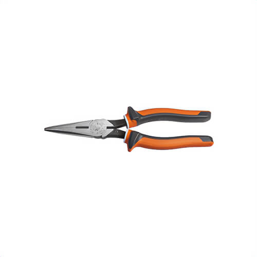 Klein® 2038EINS Heavy Duty Long Nose Cutting Plier, 2.313 in L x 1 in W x 1/2 in Thick Steel Jaw, High Leverage/Side Cut, 8.77 in OAL, ASTM Specified