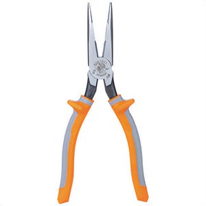 Klein® 2038RINS Pliers, Long Nose Side-Cutters, Insulated, 8 in