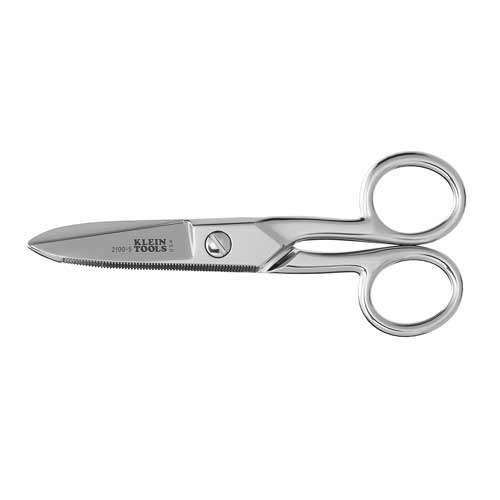 Klein® 21005 Electrician's Scissor, 1-7/8 in L of Cut, 5-1/4 in OAL, Steel Blade