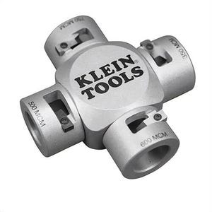 Klein® 21050 Large Cable Stripper with Powder Metal Blades, 350 to 750 kcmil MTW/THHN/THWN-2 Cable, 4.656 in OAL, Aluminum Body