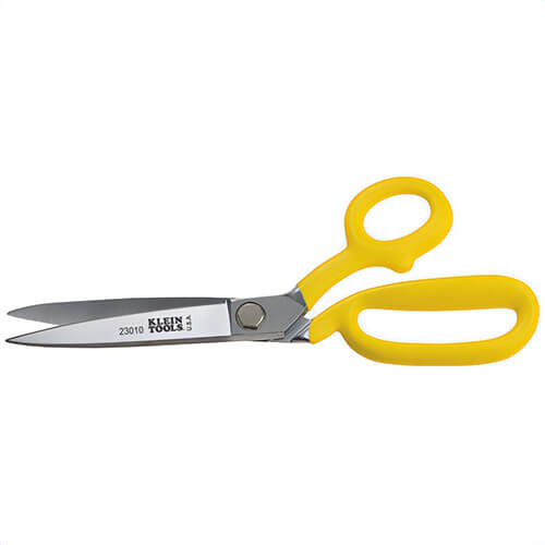 Klein® 23010 Bent Trimmer, 4-1/2 in L of Cut, 10-1/2 in OAL, Sharp Tip, Serrated Edge, Right Hand