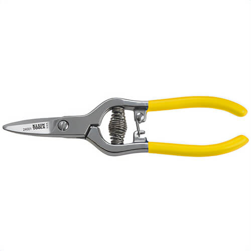 Klein® 24001 Spring Action Snip, Industrial Self-Opening, 1 in Length of Cut, Non-Slip Snip Type, 6-1/2 in OAL