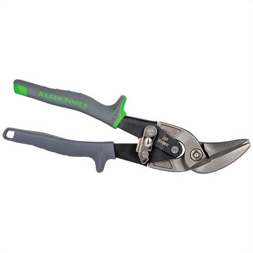 Klein® 2401R Offset Right-Cutting Aviation Snips, Plastic, Hardened Steel, 4.75 in Handle