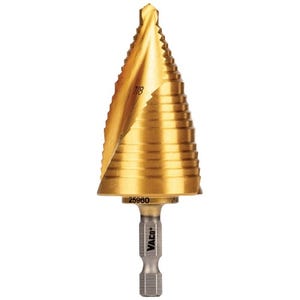 Klein® 25960 Step Drill Bit, Spiral Double-Fluted, 7/8 in to 1-3/8 in, VACO