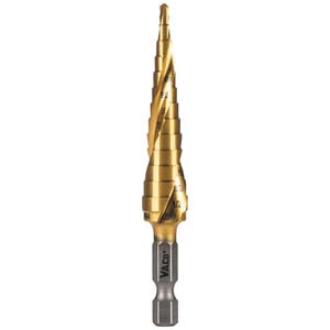 Klein® 25964 Step Drill Bit, Spiral Double-Fluted, 1/8 in to 1/2 in, VACO
