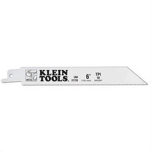 Klein® 31728 Reciprocating Saw Blade, 6 in Length, 3/4 in Width, 0.035 in Thickness, 18, Shock Resistant Teeth, Applicable Materials: Steel and Wood
