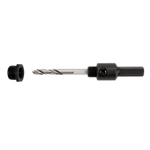 Klein® 31905 Hole Saw Arbor, Threaded, 3/8 in Shank, Hex Shank, 3/8 in Hole Saw dia, 1/8 in Pilot Drill, 4-1/2 in OAL