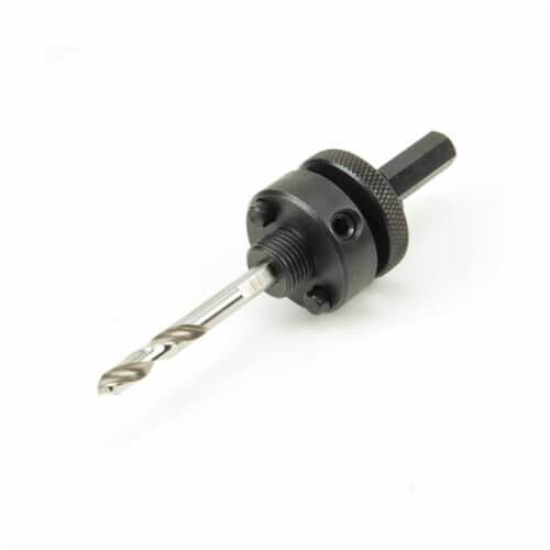 Klein® 31906 Hole Saw Arbor, 7/16 in Shank, Hex Shank, 1-3/8 to 6-3/8 in Hole Saw dia, 1/8 in Pilot Drill, 118° point, Split point, Steel