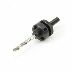Klein® 31906 Hole Saw Arbor, 7/16 in Shank, Hex Shank, 1-3/8 to 6-3/8 in Hole Saw dia, 1/8 in Pilot Drill, 118° point, Split point, Steel