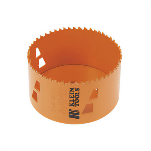 Klein® 31958 Hole Saw, 3-5/8 in dia, Bi-Metal Cutting Edge, Steel Body, Use Arbor: Klein® 31906