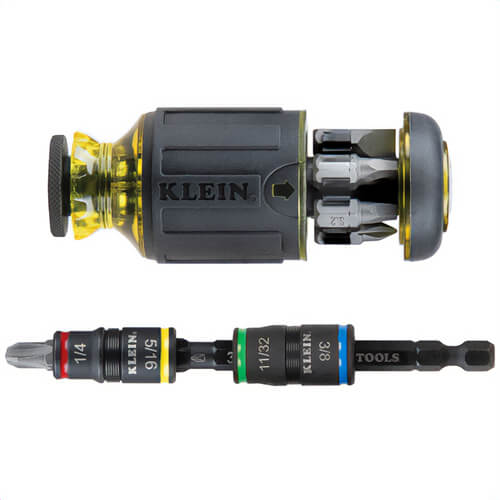 Klein® 32308HD Impact Rated Stubby Driver Set 12-in-1 with Flip Sockets, Steel, 12 pc