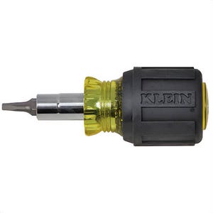 Klein® 32562 Screwdriver, Multi-Bit Interchangeable Stubby, Imperial, Nut Driver/Phillips®/Slotted/Square Recess point, 3.2 in OAL