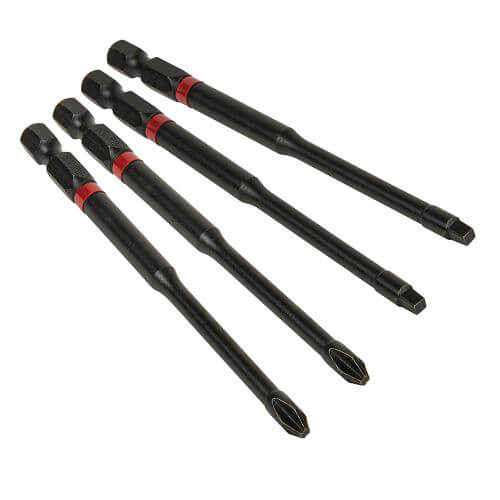 Klein® 32795 Pro Impact Impact Ready Power Bit, #2 Phillips®/Square Point, 4 in OAL, 1/4 in, S2 Steel