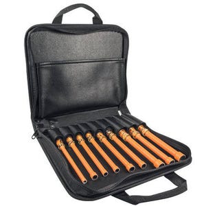 Klein® 33524 9 pc Insulated Nut Driver Kit, Orange Dual Insulated/Grip Handle