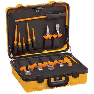 Klein® 33525 Utility Tool Kit, Dual Insulated, 13 pc, Yes Insulated, High Dielectric Plastic, Orange, 15-3/8 in L x 18-7/8 in W x 8-1/4 in H