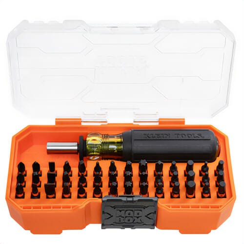 Klein® 33803 ProFlex Impact Screwdriver Bit Set, for use with Impact Drivers, Magnetic, S2 Tool Steel, 44 pc
