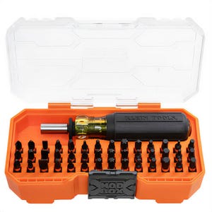 Klein® 33803 ProFlex Impact Screwdriver Bit Set, for use with Impact Drivers, Magnetic, S2 Tool Steel, 44 pc
