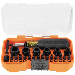 Klein® 33805 ProFlex Magnetic Impact Screwdriver Bit and Socket Set, S2 Tool Steel, 38 pc