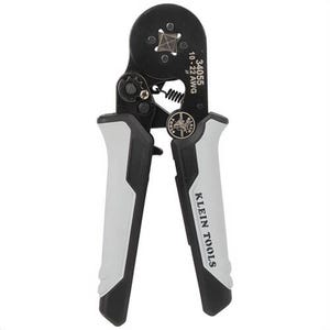 Klein® 34055 Ratcheting Ferrule Square Crimper, 10 to 22 AWG Wire, Steel, Black/Grey
