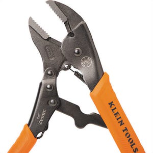 Klein® 38642 Straight Jaw Locking Pliers, Molded Grip Finish, Steel, Orange/Black, 5.84 in Handle, 2.4 in Jaw Capacity, 10 in