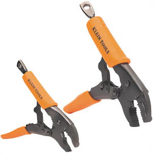 Klein® 38660 Curved Jaw Locking Pliers Set, Steel, 7 in and 10 in, 2 pc