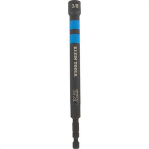 Klein® 38PNDHC Hollow Magnetic Color-Coded Power Nut Driver, 3/8 in, Blue, Steel Alloy