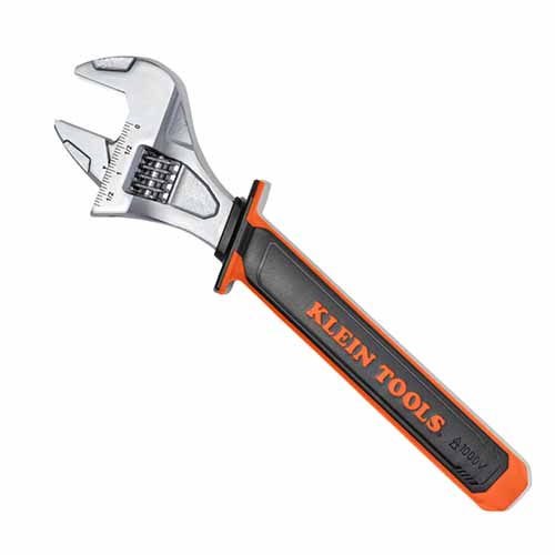Klein® 47130INS Insulated Adjustable Wrench, Steel, 12 in Handle Length, 1.6 in Jaw