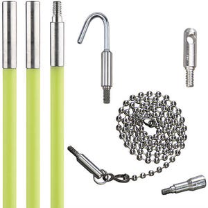 Klein® 50152 Mid-Flex Glow Rod, Fiberglass Splinters, 3/16 in dia, 15 ft