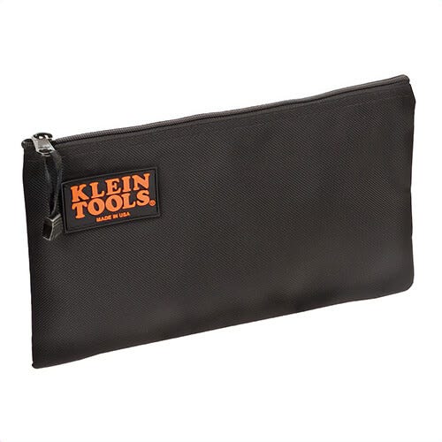 Klein® 5139B Cordura® Zipper Bag, 12-1/2 in L x 4-1/4 in W x 7 in H Outside, Cordura® Ballistic Nylon, Black, 1 Compartment