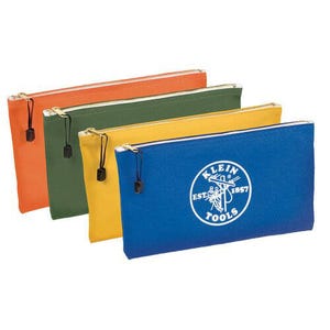 Klein® 5140 Assorted Zipper Bag, #10 Canvas, Olive/Orange/Royal Blue/Yellow