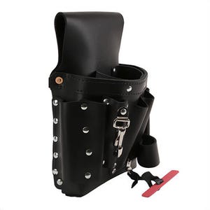 Klein® 5162T Tool Pouch, Multi pocket, For use with: Plier and Screwdriver, 8 pocket, Leather, Black, 10-3/4 in H x 8-1/2 in W x 10-3/4 in D